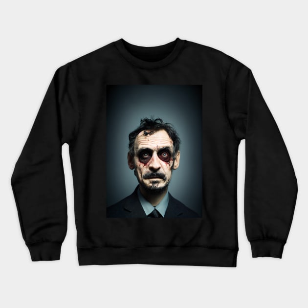 Zombie Professor Portrait Crewneck Sweatshirt by Nysa Design